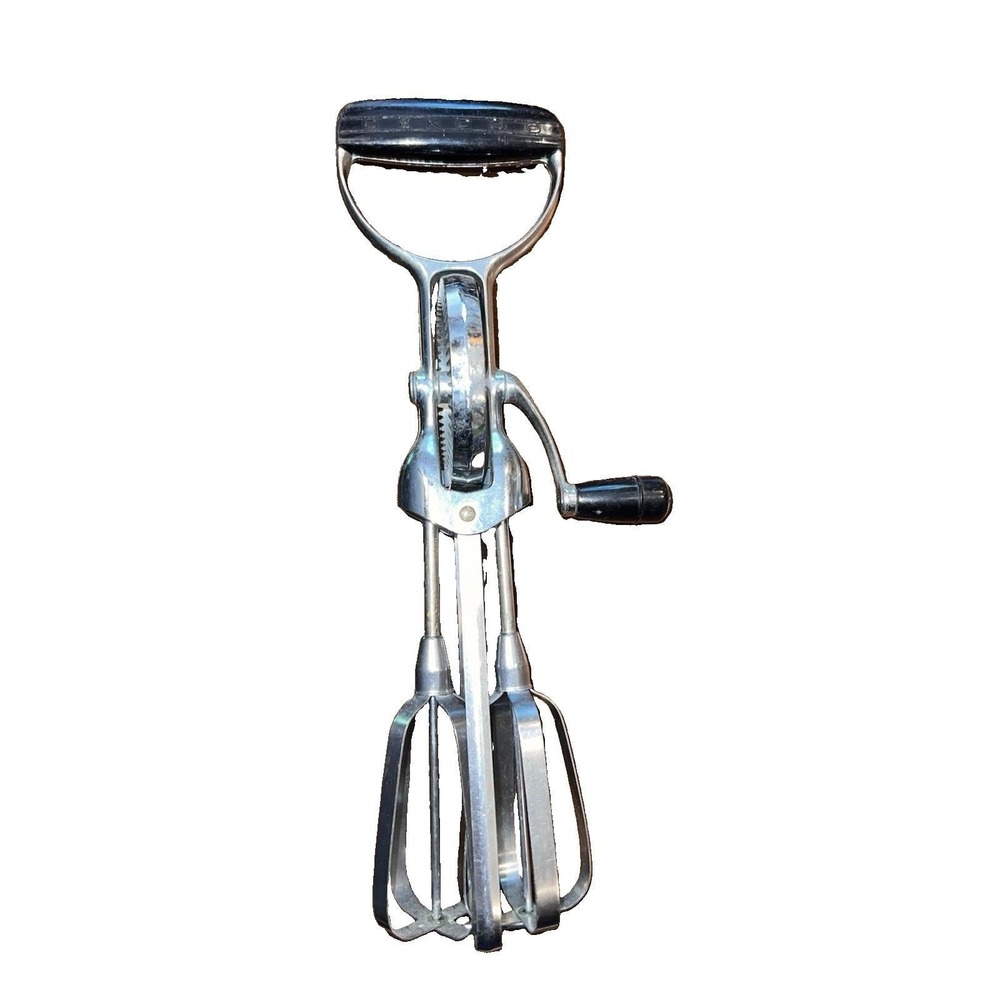 MCM EKCO Hand Crank Egg Beater Stainless USA Vintage Retro Kitchen Mixer 12"